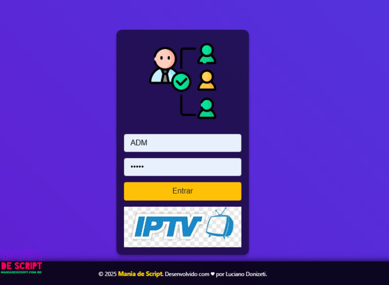 SCRIPT GESTOR DE CLIENTES IPTV