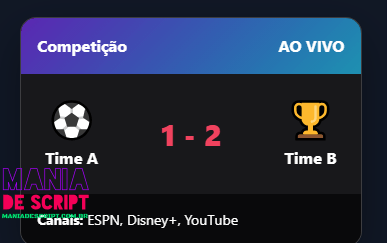 NOVA API DE FUTEBOL MDS 2026 PRO COM 10 CARDS E PAINEL - Imagem 4