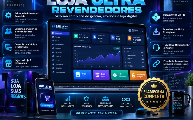 SCRIPT LOJA ULTRA GESTAO REVENDEDORES COM CREDITOS