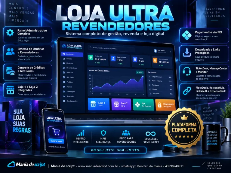 SCRIPT LOJA ULTRA GESTAO REVENDEDORES