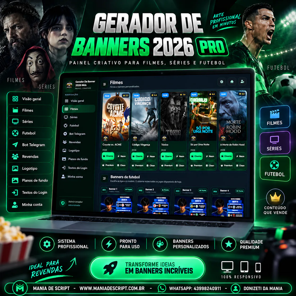 SCRIPT GERADOR DE BANNERS 2026 PRO – FILMES, SÉRIES E FUTEBOL ATUALIZADO