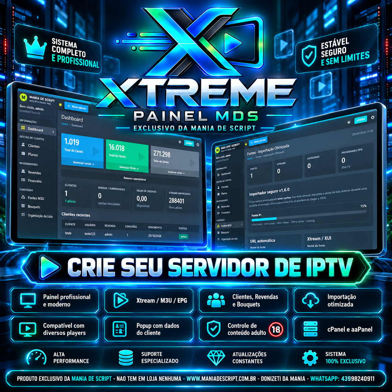 SCRIPT PAINEL XTREME COMPLETO EXCLUSIVO MDS
