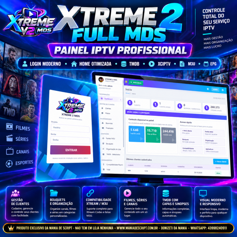 SCRIPT PAINEL XTREME V2 FULL MDS PROFISSIONAL COM TMDB