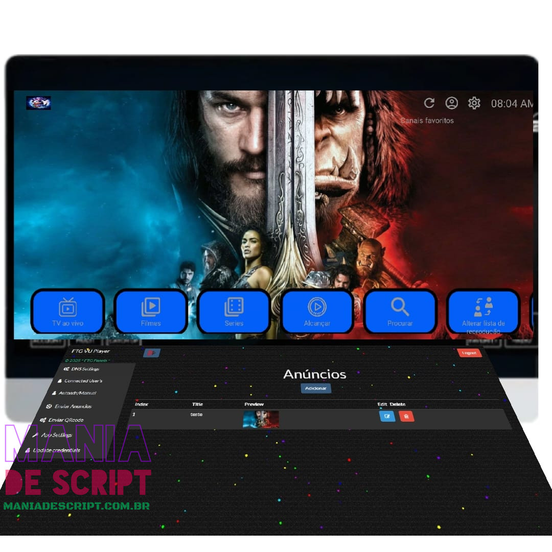 SCRIPT VU PLAYER USUARIO E SENHA E VIA MAC