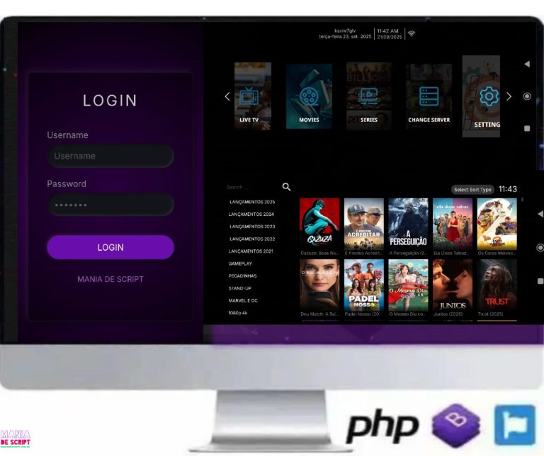 SCRIPT BOB TV PLAYER 2025 COM PAINEL E APK BASE