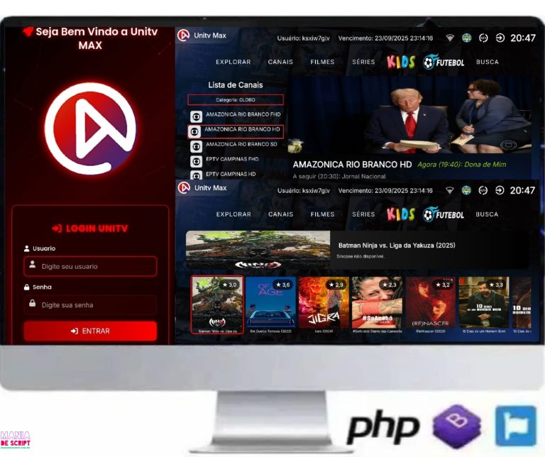 SCRIPT UNITV COM TESTE AUTOMATICO 2025