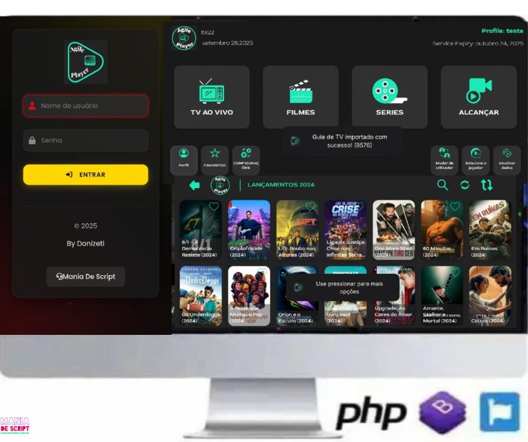 AGILE PLAYER USUARIO E SENHA COM APK BASE