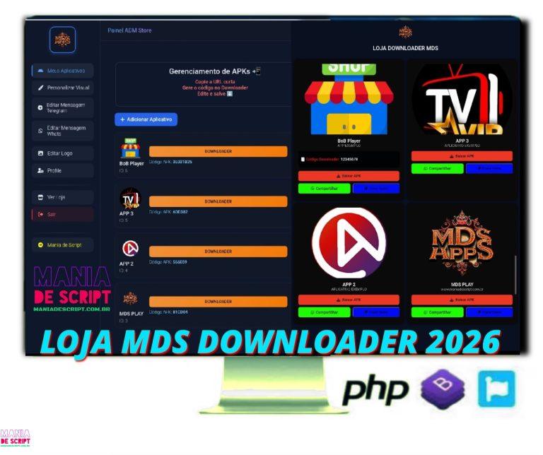 SCRIPT LOJA DE APLICATIVO DOWNLOADER MDS 2026 LANÇAMENTO