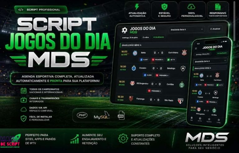 SCRIPT JOGOS DO DIA MDS APPS 2026 LANÇAMENTO