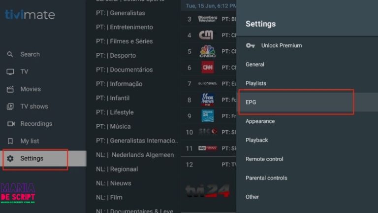 SCRIPT TIVIMATE 5.1 PARA TV BOX E TV ANDROID COM APK BASE