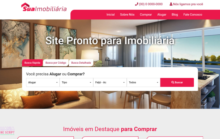 Site em PHP para Imobiliária com painel administrador