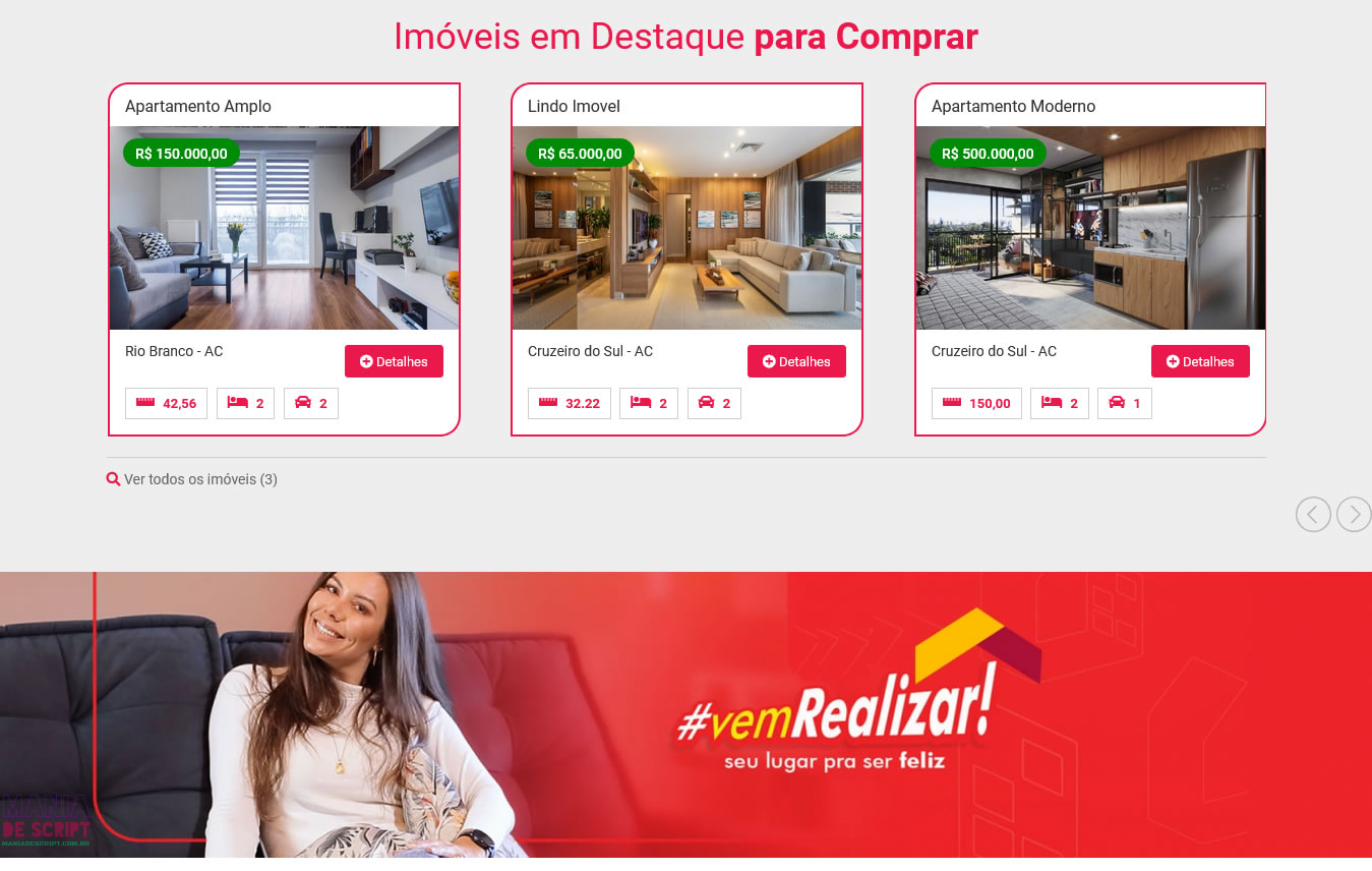 Site em PHP para Imobiliária com painel administrador - Imagem 2