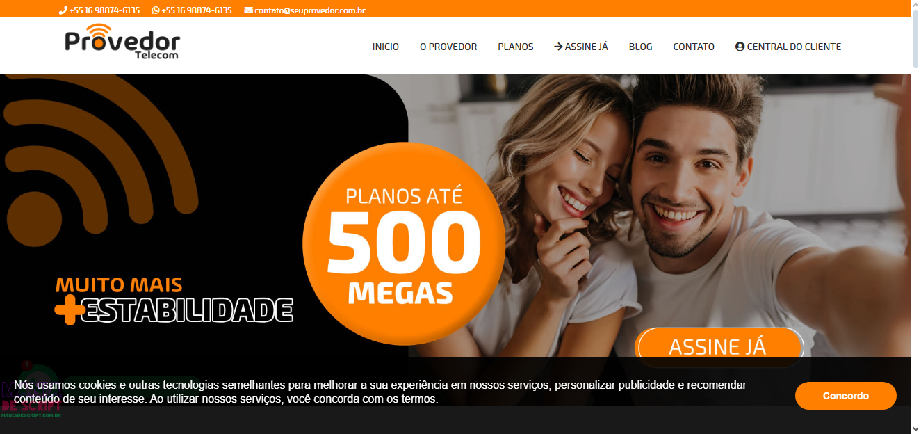 Site Pronto Para Provedor de Internet em PHP - Modelo 3 - Imagem 2