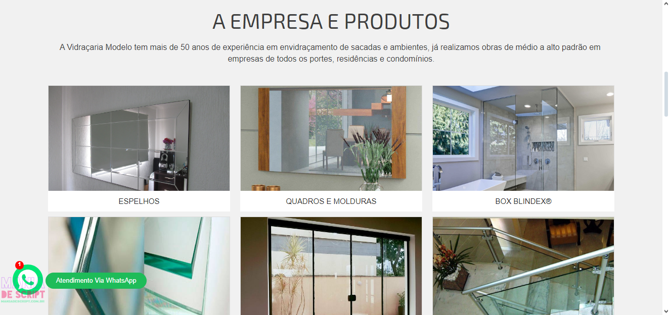 Site pronto para vidraçarias em PHP - Imagem 2