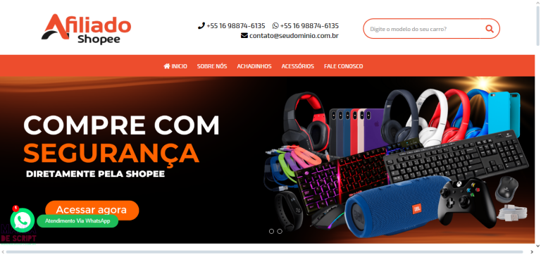 Site Afiliados Shopee em PHP