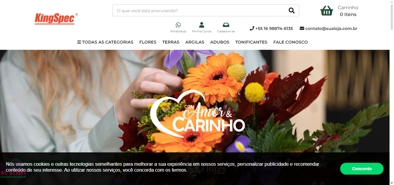 Loja Virtual editável para floricultura