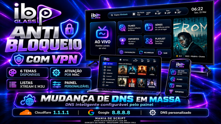 IBO GLASS VPN ANTI BLOQUEIO DNS EM MASSA 6 TEMAS