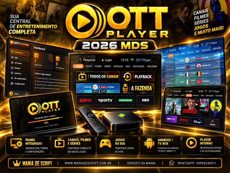 SCRIPT OTT PLAYER REVISADO 100% 2026 MDS