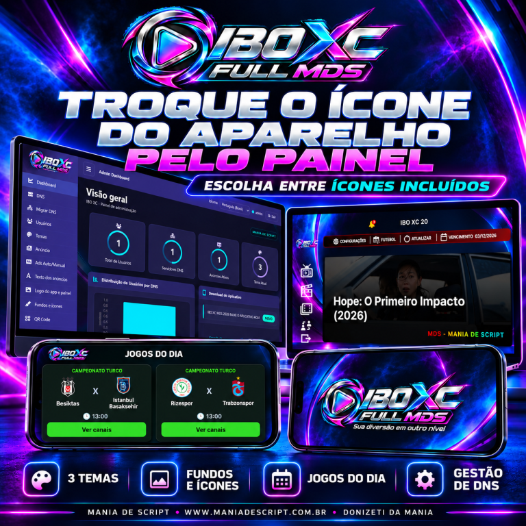 SCRIPT IBO XC FULL MDS TROCA DE ICONE DO APARELHO PELO PAINEL