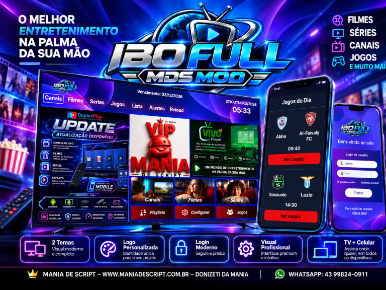 SCRIPT IBO FULL MDS COM JOGOS DO DIA E APK