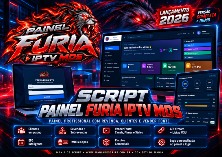 SCRIPT PAINEL FURIA MDS LANÇAMENTO MANIA DE SCRIPT